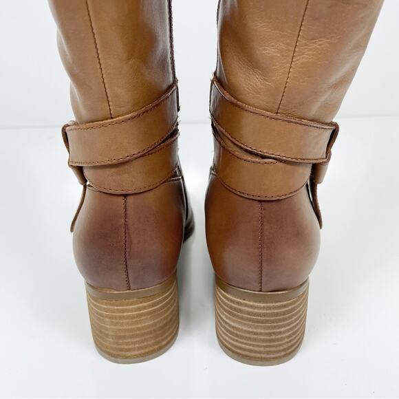 NEW Naturalizer Dev Leather Knee High Riding Boots Saddle Tan Wide Calf 7 - Picture 6 of 9